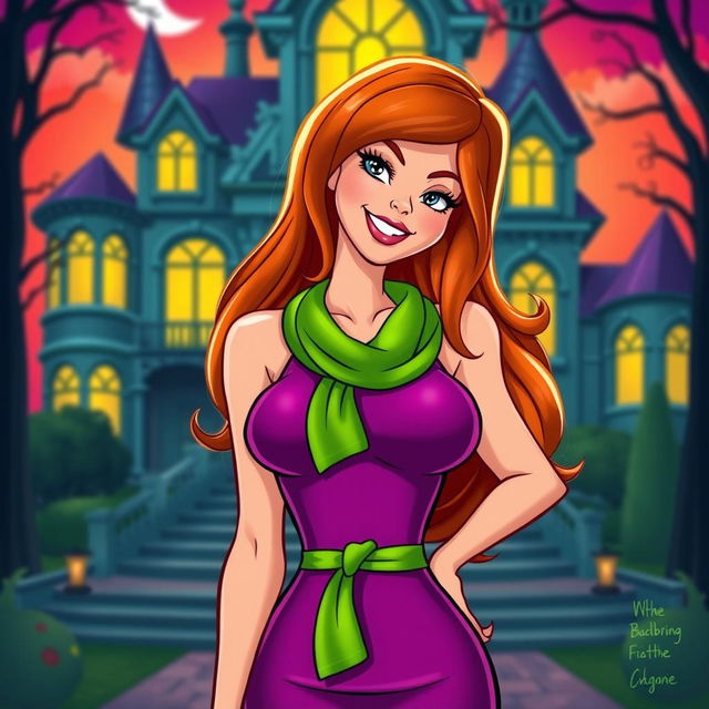 A stunning, sexy portrayal of Daphne Blake, inspired by the popular cartoon character from Scooby-Doo