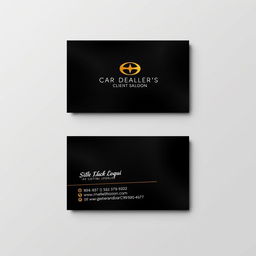A sleek and elegant design for a car dealer's client saloon business card
