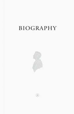 A cover design for a biography book, featuring a solid white background that conveys a sense of purity and simplicity