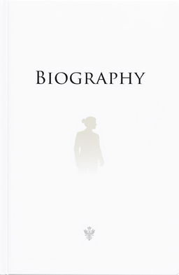 A cover design for a biography book, featuring a solid white background that conveys a sense of purity and simplicity