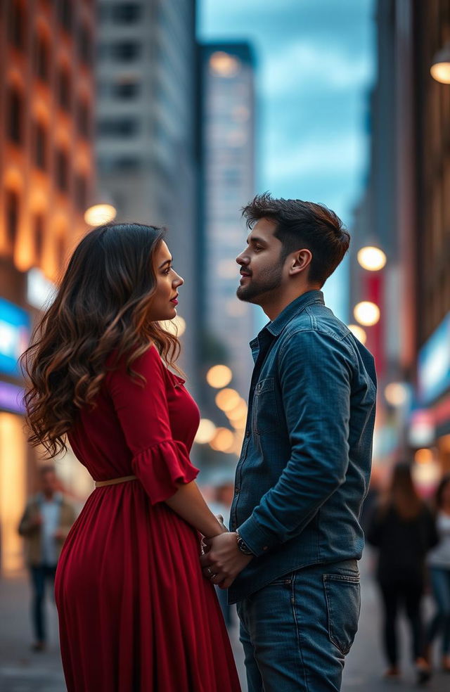 A dramatic reunion scene between two lovers after one year apart