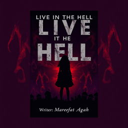 A dramatic book cover design featuring a dark purple background infused with dark red flames that flicker ominously