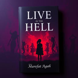 A dramatic book cover design featuring a dark purple background infused with dark red flames that flicker ominously