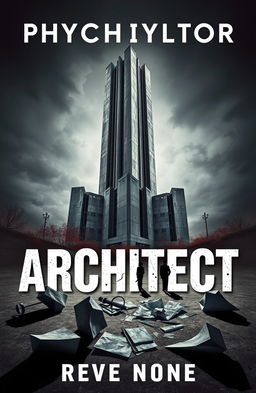 A striking book cover illustrating a psychological thriller featuring an architect embroiled in a conflict stemming from lost perception of reality