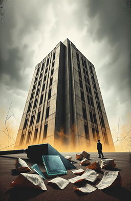 A striking book cover illustrating a psychological thriller featuring an architect embroiled in a conflict stemming from lost perception of reality