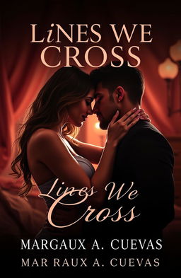 A captivating cover design for an Erotic Romance novel titled 'Lines We Cross' by Margaux A