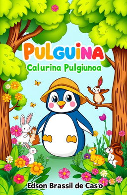 A whimsical and colorful cover design for a children's coloring book titled 'Lulu Pulguina'