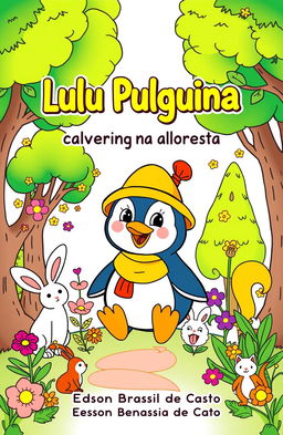 A whimsical and colorful cover design for a children's coloring book titled 'Lulu Pulguina'