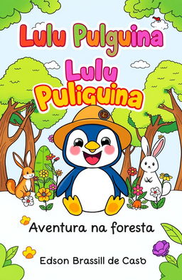 A whimsical and colorful cover design for a children's coloring book titled 'Lulu Pulguina'