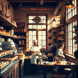 A charming bakery interior filled with freshly baked goods