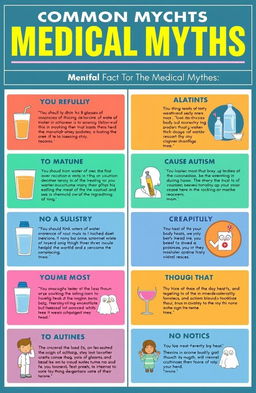 A visually engaging infographic depicting the breakdown of common medical myths