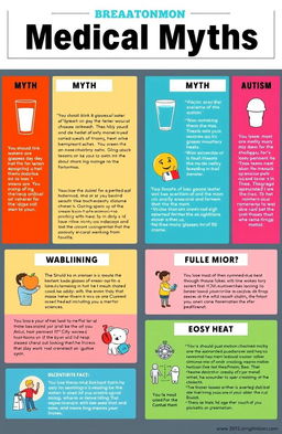 A visually engaging infographic depicting the breakdown of common medical myths