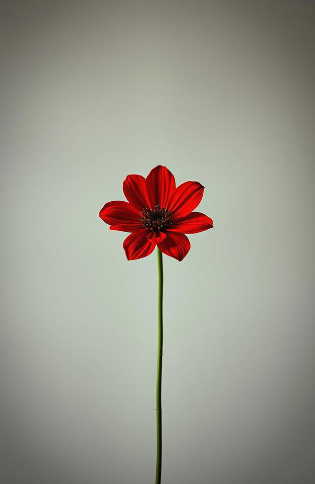 A striking image of a single red flower at the center, symbolizing the theme of domestic violence