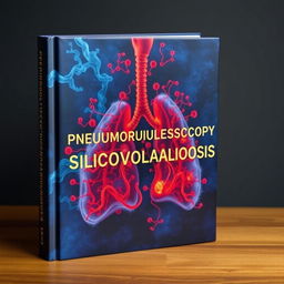 A captivating book cover for the title "Pneumonoultramicroscopicsilicovolcanoconiosis" featuring a unique and imaginative design