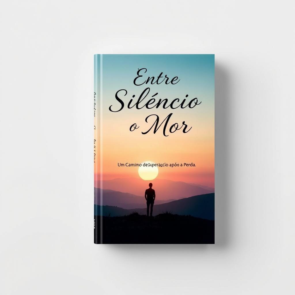 A captivating book cover design for the title 'Entre o Silêncio e o Amor: Um Caminho de Superação após a Perda'