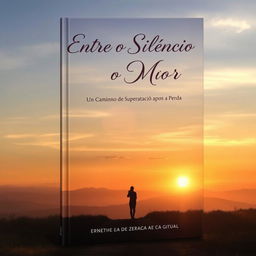 A captivating book cover design for the title 'Entre o Silêncio e o Amor: Um Caminho de Superação após a Perda'