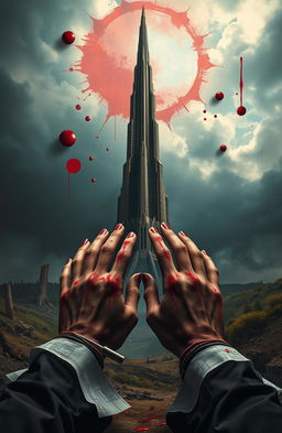 A vengeful architect depicted in a dramatic scene, with a looming tower representing his ambition and anger towards ex-lovers