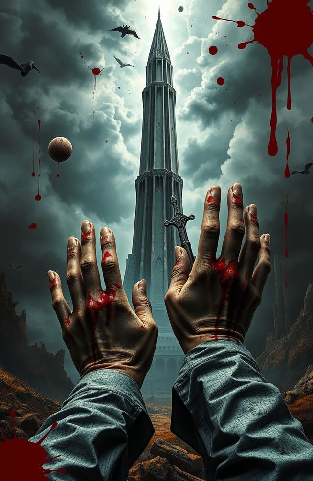 A vengeful architect depicted in a dramatic scene, with a looming tower representing his ambition and anger towards ex-lovers