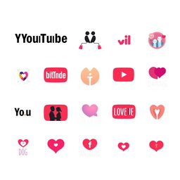 A collection of logos for a YouTube channel focused on dating