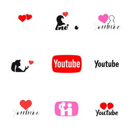 A collection of logos for a YouTube channel focused on dating