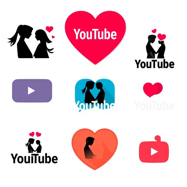 A collection of logos for a YouTube channel focused on dating