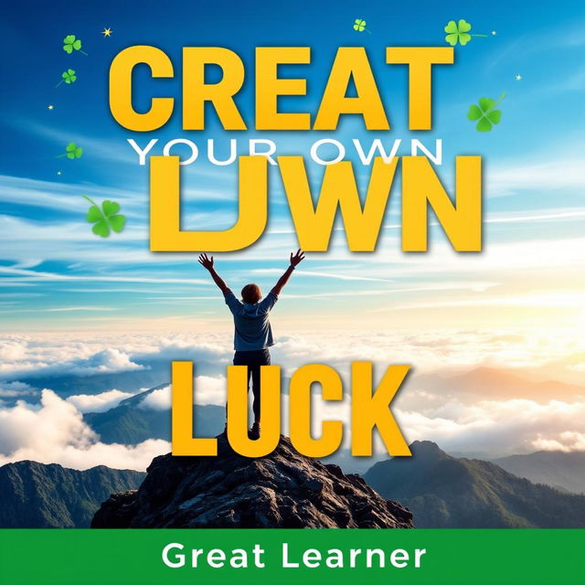 An inspiring book cover for 'Create Your Own Luck' by Great Learner