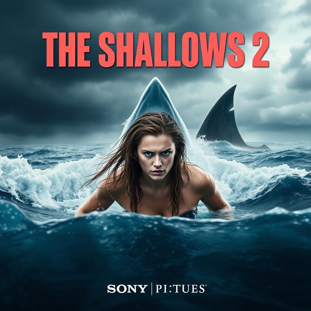 A gripping movie poster for 'The Shallows 2'