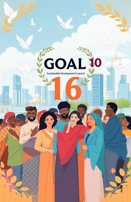 An artistic representation of Sustainable Development Goal 16, which focuses on promoting peaceful and inclusive societies for sustainable development, providing access to justice for all, and building effective, accountable institutions at all levels