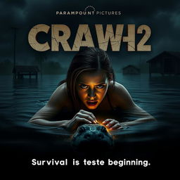 An intense teaser poster concept for 'Crawl - 2 (2025)', produced by Paramount Pictures