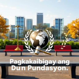 An artistic representation of Sustainable Development Goal 16, focusing on promoting peaceful and inclusive societies for sustainable development