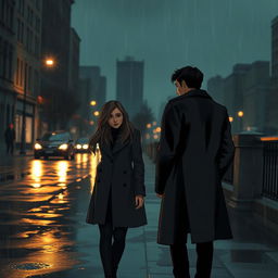 A dramatic scene depicting a romantic relationship that blossomed unexpectedly between two strangers, one named Cousin