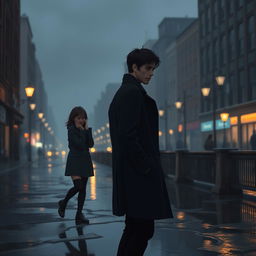 A dramatic scene depicting a romantic relationship that blossomed unexpectedly between two strangers, one named Cousin