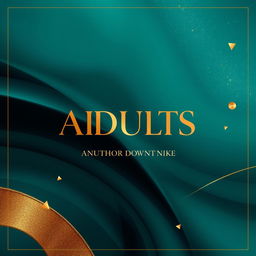 A sophisticated book cover for adults featuring a striking abstract design that combines deep teal and rich gold colors