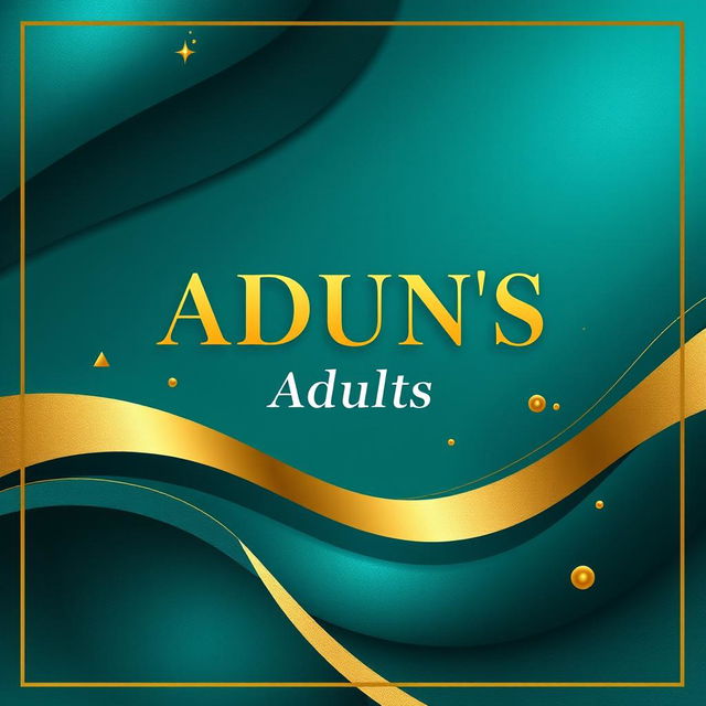 A sophisticated book cover for adults featuring a striking abstract design that combines deep teal and rich gold colors