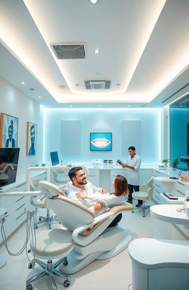 A bright and modern aesthetic dentistry clinic interior designed by Dr