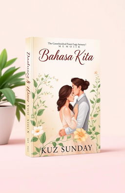 A stunning book cover design for a memoir titled 'Bahasa Kita'