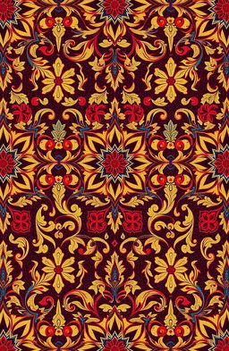 A beautiful ornate pattern featuring intricate designs inspired by traditional Middle Eastern or South Asian art