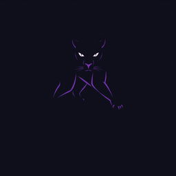 A sleek and powerful logo featuring a stylized black panther, prominently colored in deep purple, showcasing its fierce and graceful posture