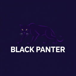 A sleek and powerful logo featuring a stylized black panther, prominently colored in deep purple, showcasing its fierce and graceful posture
