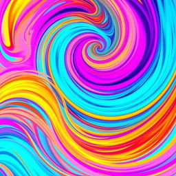 A vibrant and colorful abstract representation of sound waves, featuring dynamic movement and intricate patterns, with bright colors like turquoise, magenta, and orange blending together in a harmonious way