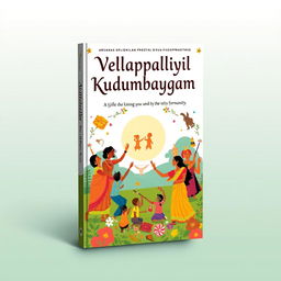 A captivating book cover design for 'Vellappalliyil Kudumbayogam', featuring an artistic illustration that symbolizes unity and community