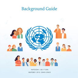 A professional and elegant cover page design for a background guide for the World Health Organization (WHO) at a Model United Nations (MUN) conference