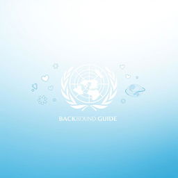 A striking and professional cover page design for a background guide, featuring the World Health Organization (WHO) logo at the center