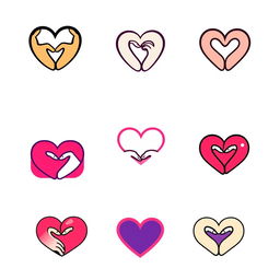 An additional collection of logos for a YouTube channel centered around dating and relationships