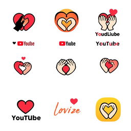 An additional collection of logos for a YouTube channel centered around dating and relationships