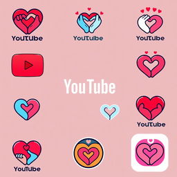 An additional collection of logos for a YouTube channel centered around dating and relationships
