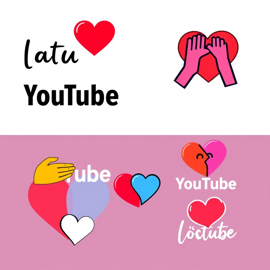 An additional collection of logos for a YouTube channel centered around dating and relationships
