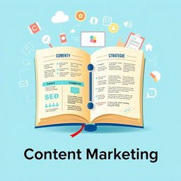 A visually engaging educational graphic illustrating the concept of Content Marketing 101