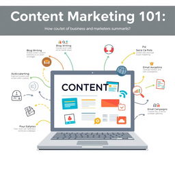 A visually appealing infographic summarizing Content Marketing 101