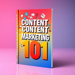 A striking 3D book cover design for 'Content Marketing 101'